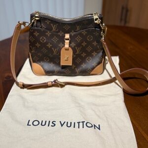 louis vuitton odeon nm pm in monogram canvas with vachetta leather trim